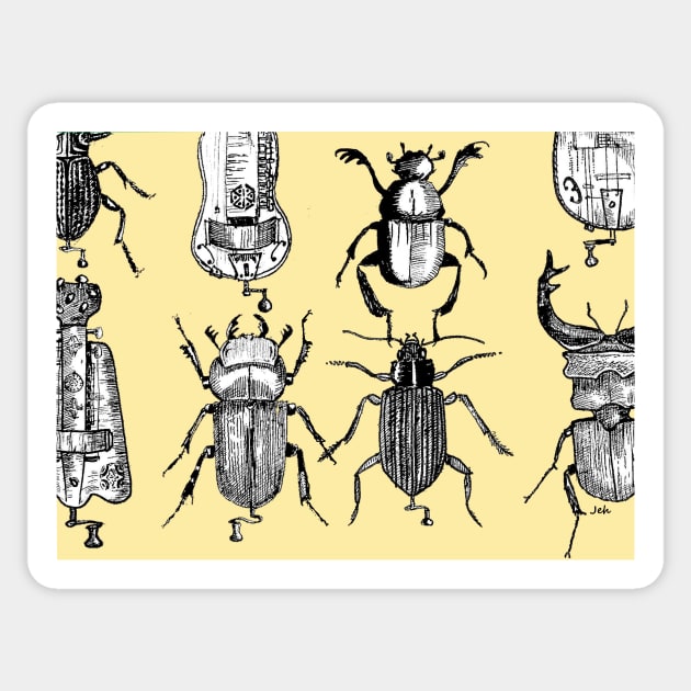 Hurdy gurdy beetle theme 2 Sticker by inkle